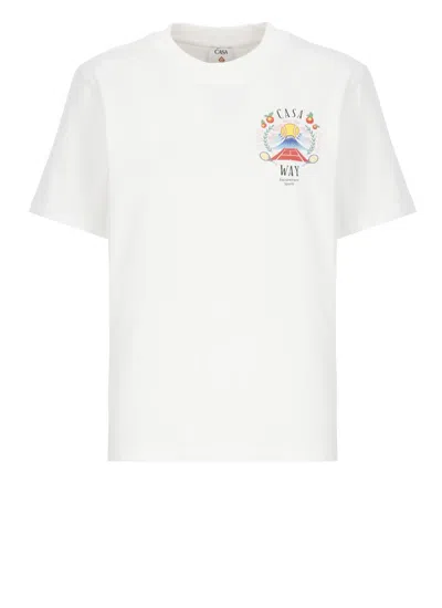 Casablanca Casa Way Mountain Black T Shirt In White
