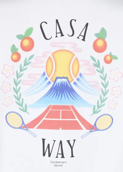 Casablanca Casa Way Mountain Black T Shirt In White