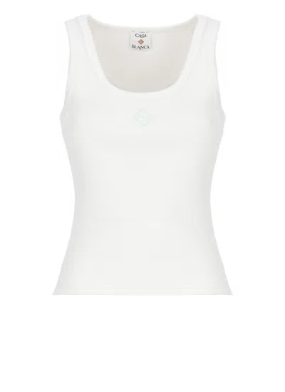 Casablanca Ribbed Logo-plaque Tank Top