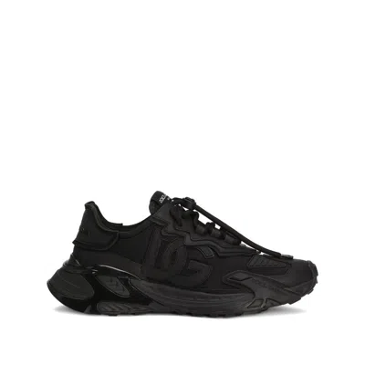 Dolce & Gabbana Daymaster Black Leather Blend Sneakers In Multi