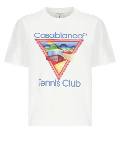Casablanca Crew Neck Graphic Print Short Sleeves Top