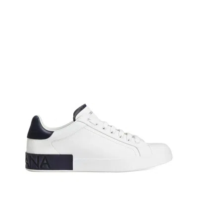 Dolce & Gabbana Sneakers From The Portofino Line In Calfskin In White
