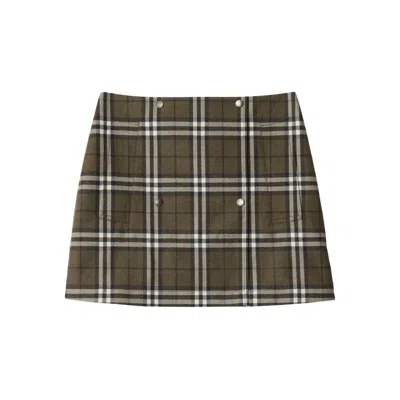 Burberry Wool Skirts In Animal Print