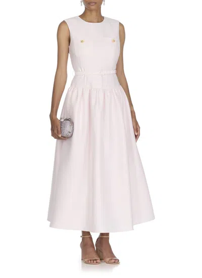 Self-portrait Taffeta Midi Dress In Pink