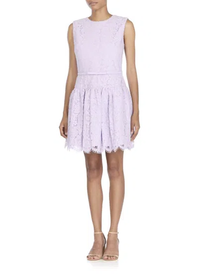 Self-portrait Sleeveless Lace Cotton Blend Mini Dress
