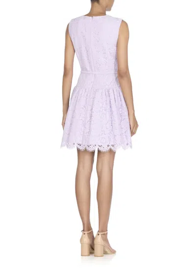 Self-portrait Sleeveless Lace Cotton Blend Mini Dress