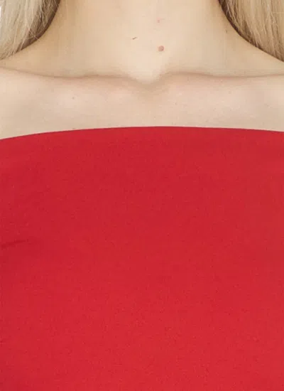 Solace London Talia Maxi Red Dress With Oversized Cuffs In Crepe Woman In Red