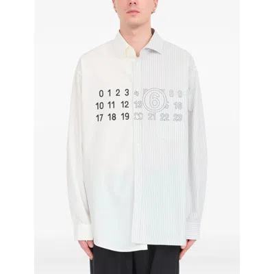 Mm6 Maison Margiela Split Design Button-down Collar Shirt In White