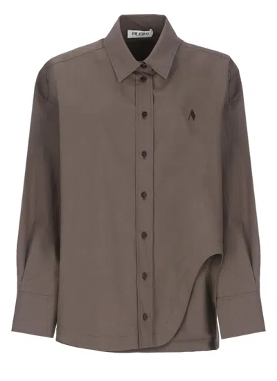 Attico Brown Diana Shirt In Gray