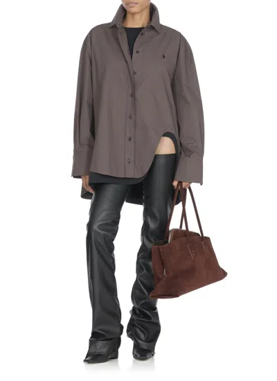 Attico Brown Diana Shirt In Gray