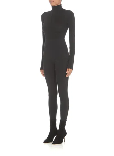 Wolford Seamless Fitted Turtleneck Long-sleeved Top In Black