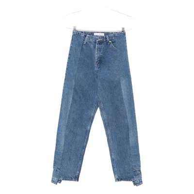 E.l.v Denim Luna Panelled Straight-leg Jeans In Blue