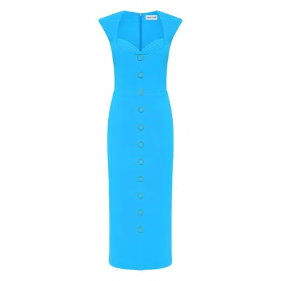 Rebecca Vallance Skyla Sleeveless Bodycon Midi Dress In Blue
