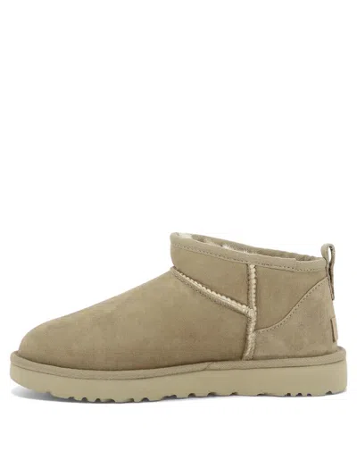 Ugg Classic Ultra Mini Suede Boots In Neutral