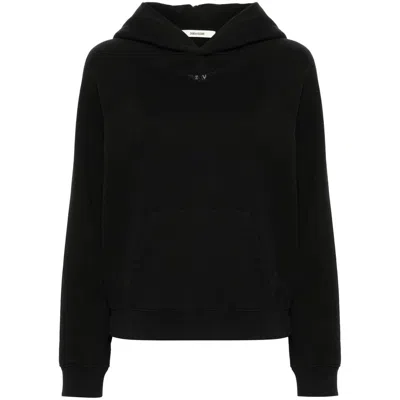 Zadig & Voltaire Georgy Pmo Rhinestone Wings Hoodie In Black