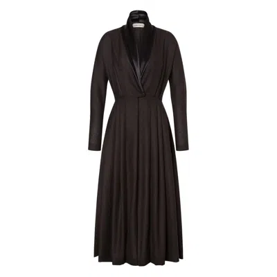 Alberta Ferretti Long Sleeve Dress In Brown