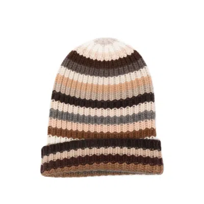 Hurray Striped Cashmere Beanie In Multi