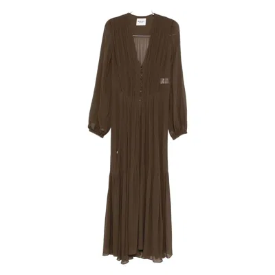 Isabel Marant Étoile Briane Khaki Viscose Dress In Brown