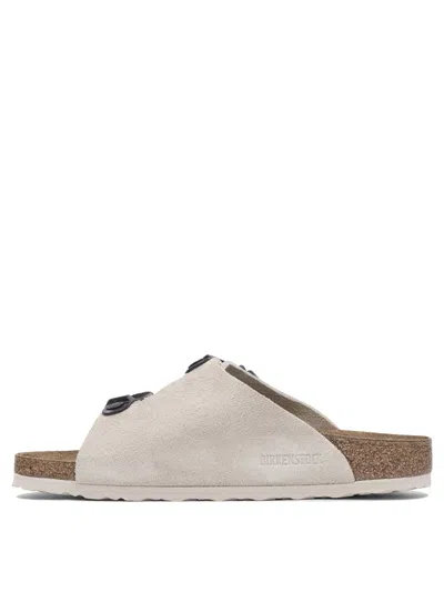 Birkenstock Zurich Tech Double-strap Suede Slides In Neutral