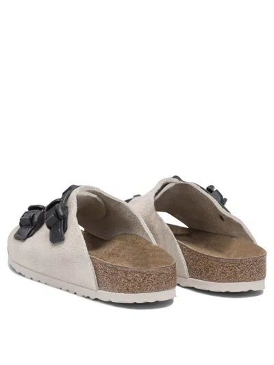 Birkenstock Zurich Tech Double-strap Suede Slides In Neutral