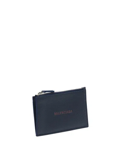 Balenciaga Cash Long Cardholder In Blue