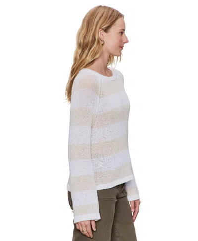 Sanctuary Raglan Stripe Round Neck Sweater In Cream