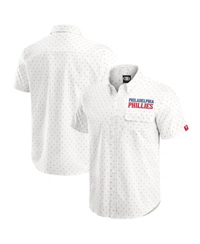 Fanatics Darius Rucker Collection By  Men's Cream Chicago Cubs Printed Button-down Shirt In White