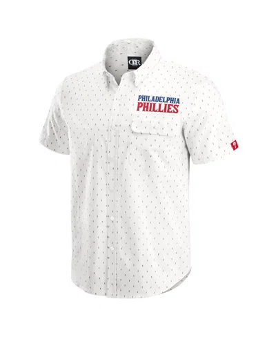 Fanatics Darius Rucker Collection By  Men's Cream Chicago Cubs Printed Button-down Shirt In White