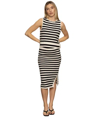 Sanctuary Women's Pull-on Side-slit Midi Sweater Skirt