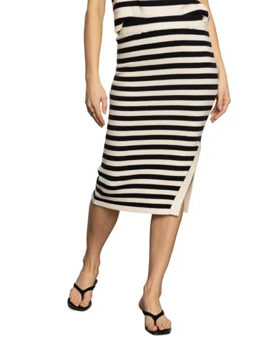 Sanctuary Women's Pull-on Side-slit Midi Sweater Skirt