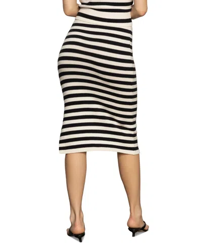 Sanctuary Women's Pull-on Side-slit Midi Sweater Skirt
