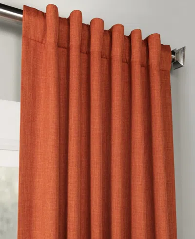 Half Price Drapes Tuscany Green Textured Faux Linen Room Darkening Curtain