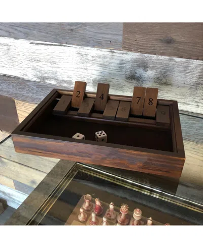 We Games 9 Number Shut The Box Board Game With Walnut Stained Wood, 11 In.