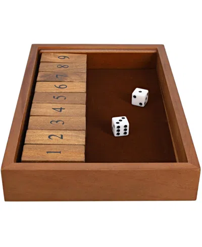 We Games 9 Number Shut The Box Board Game With Walnut Stained Wood, 11 In.