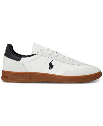 Polo Ralph Lauren Hester Panelled Canvas Sneakers In White