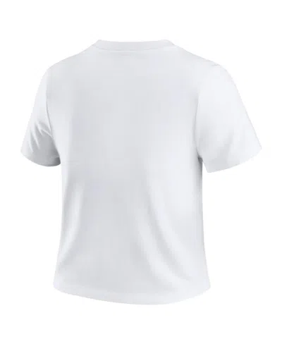 Wear By Erin Andrews White Chicago Cubs Distressed Cropped Baby T-shirt In White