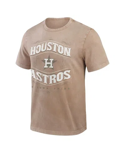 Fanatics Darius Rucker Collection By  Men's Tan Houston Astros Sun Faded T-shirt In Gray