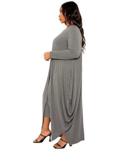 Buxom Couture Plus Size Cascade Bubbled Hem Cardigan