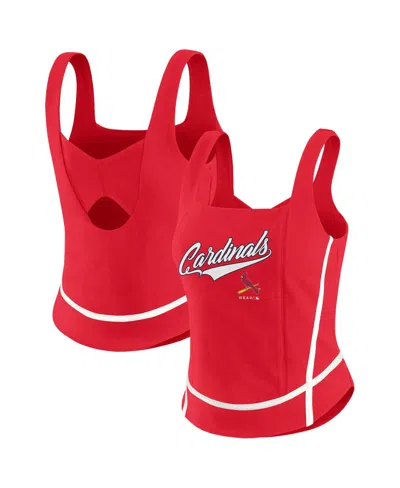 Wear By Erin Andrews Women's Red St. Louis Cardinals Square Neck Tank Top