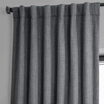 Half Price Drapes Tuscany Green Textured Faux Linen Room Darkening Curtain