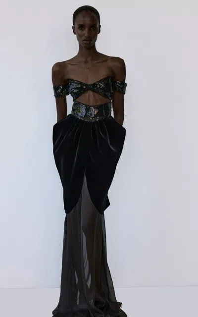 The New Arrivals Ilkyaz Ozel Poesie Lavaflux Sequined Dress