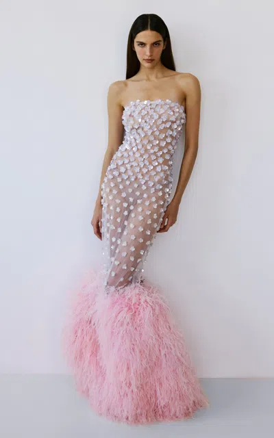 The New Arrivals Ilkyaz Ozel Desirra Stella Pink Embellished Gown
