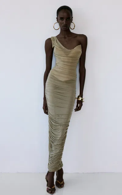 The New Arrivals Ilkyaz Ozel Desirea Sage Single-sleeve Dress