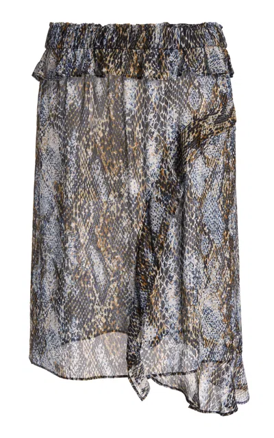 Christopher Esber Concave Bias Layered Sheer Print Skirt