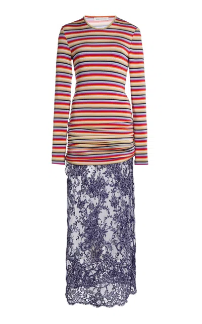 Christopher Esber Calypso Iris Lace L/s Dress