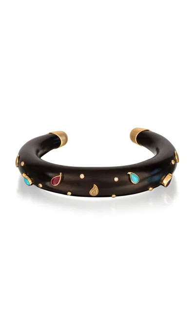 Silvia Furmanovich 18k Yellow Gold Brauna Wood Cuff Bracelet