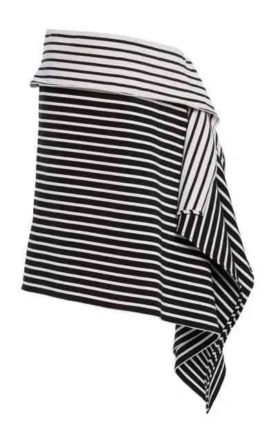 Christopher Esber Marniere Stripe Drape Midi Skirt