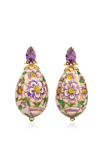 Silvia Furmanovich 18k Yellow Gold Paper Mã¢chã© Oval Shaped Earrings