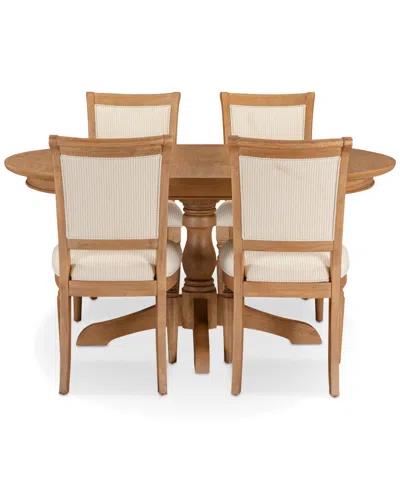 Macy's Willowmere 5-pc. Dining Set (round Table & 4 Upholstered Chairs) Created For .