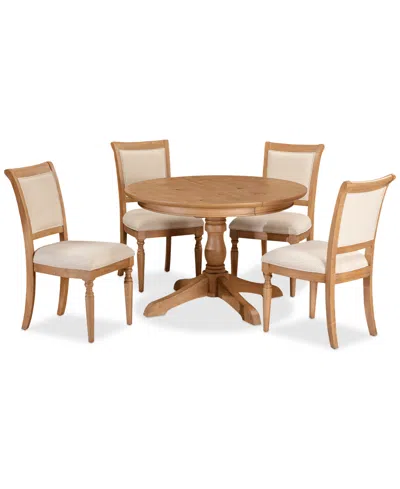 Macy's Willowmere 5-pc. Dining Set (round Table & 4 Upholstered Chairs) Created For .